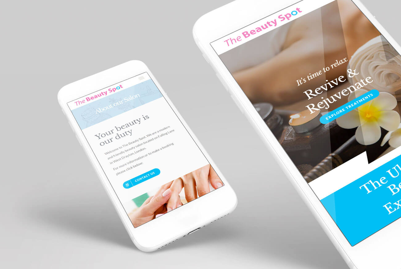 Mobile Web Views - Web Design for a London Beauty Salon